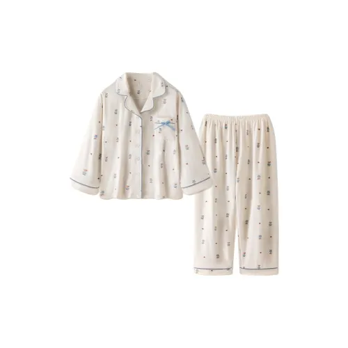 XIAOLIZI Синий Медведь Женские Пижамные Комплекты