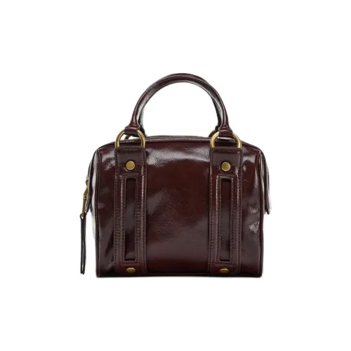 Сумка через плечо из ПУ (полиуретан) с принтом ZARA женская темно-красный цвет