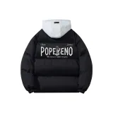 Чёрный с серым капюшоном