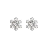 Без рисунка Кристалл Серьги-гвоздики (Циркон Мини Снежинка)
