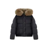 Чёрный хлопковый пуховик