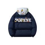 Темно-синий, синий с серым капюшоном