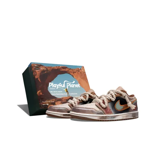 Jordan Air Jordan 1 Low Топ Винтажные Баскетбольные Кроссовки Мужские Умбра