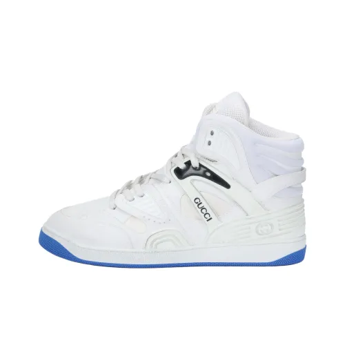 GUCCI Basket High Топ Винтажные баскетбольные кроссовки Мужской Синий Белый Потертый
