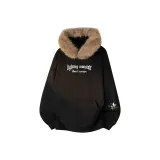 Чёрный (Коричневый меховой воротник)