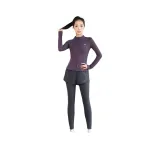 Темно-фиолетовое пальто, двухкомпонентный комплект (серые штаны)