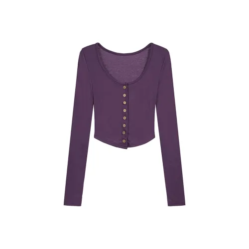XINTATA Фиолетовый кардиган женские короткое пальто