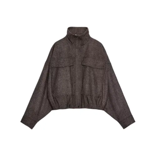 ZARA Collaboration Коричневый Женский Короткий Пальто