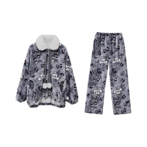 XIPOPIN Осенне-зимняя пижама и домашняя одежда женская серый