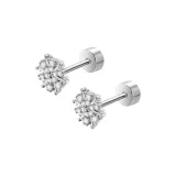 [1 пара] Серьги-гвоздики "Снежинка" (316 титановая сталь)