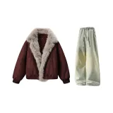 Красные + Желтые Грязные Джинсы с Флисовой Подкладкой