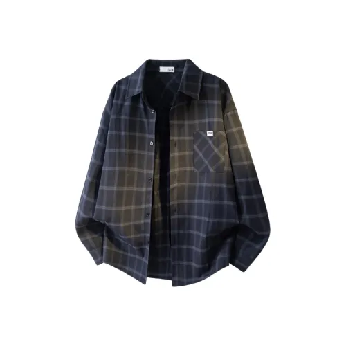 IZZUE Темно-синие унисекс рубашки