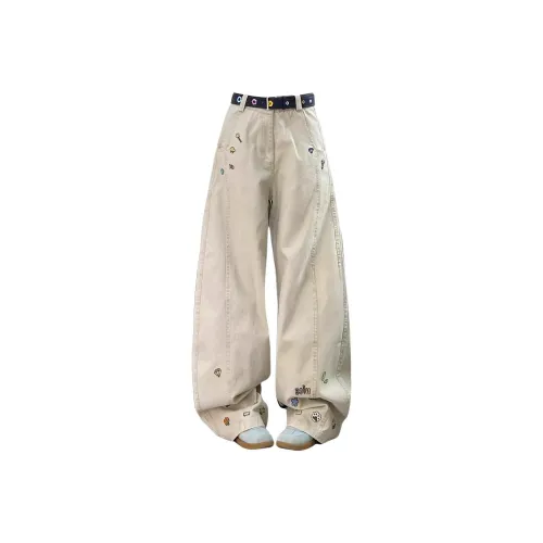 UOOHE Абрикос Женские Джинсы