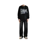 Чёрный с длинным рукавом + Чёрный серый K109 джинсы [2 упаковки]