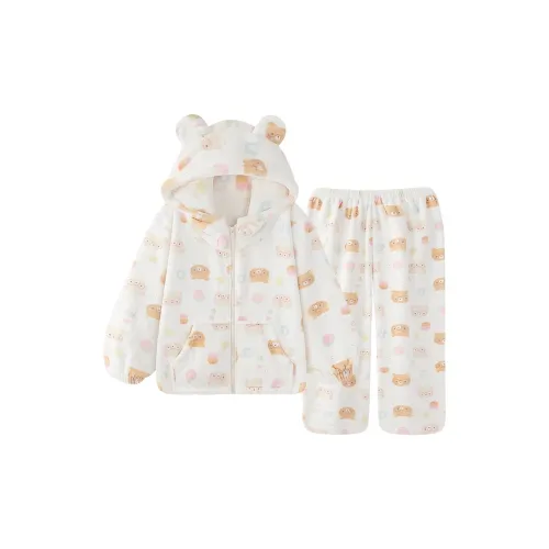 XIAOLIZI Little Желтый Медвежонок С капюшоном Топ+брюки Женские Пижамные комплекты