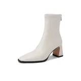 Белый высокий каблук, без подкладки