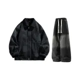 Чёрный + Чёрный Джинсы с Флисовой Подкладкой