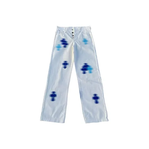 OKPI Белый Аппликация Унисекс Джинсы