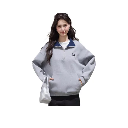 Cotton Gene Серый С флисовой подкладкой Женские Свитшоты