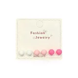 Многоцветные серьги-гвоздики Бобовый 04