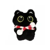 Успокаивающий Маленький Черный Кот-Красно-Белый Шарф