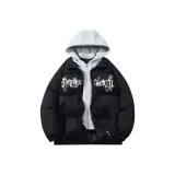 Чёрный с серым капюшоном