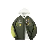 Армейский зеленый [Всесезонная куртка] (в комплекте с высококачественным бело-серым свитшотом с фотокемией)