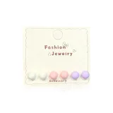 Многоцветные серьги-гвоздики Бобовый 02