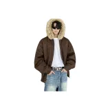 Коричневый хлопковый пуховик