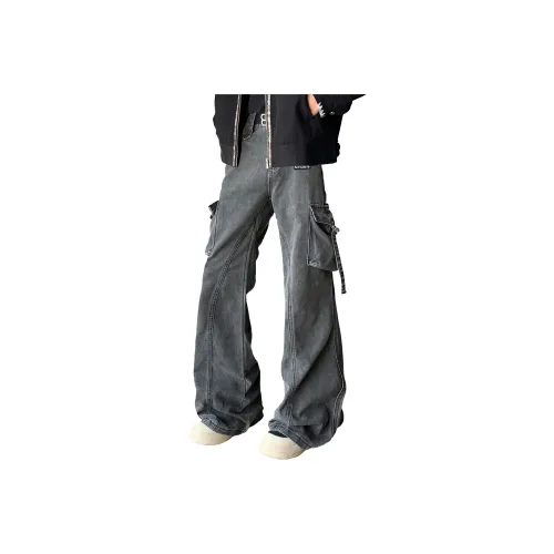 Double Dealer Черный Серый Цвет Унисекс Джинсы