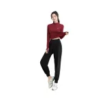 Красный комплект из двух предметов с длинным рукавом (черные штаны)