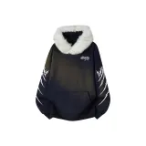 Темно-синий (Белый мех, ожерелье с воротником)