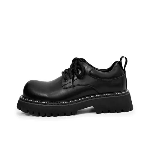 JX Chunky Derby Обувь Повседневная Кожаная Мужская Черная
