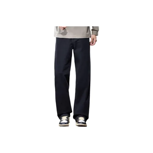 HIPHOPPUNKS Черные джинсы с флисовой подкладкой для мужчин