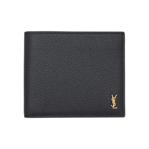 SAINT LAURENT Cassandre Телячья кожа Кошелек Маленький Мужской Темно-синий