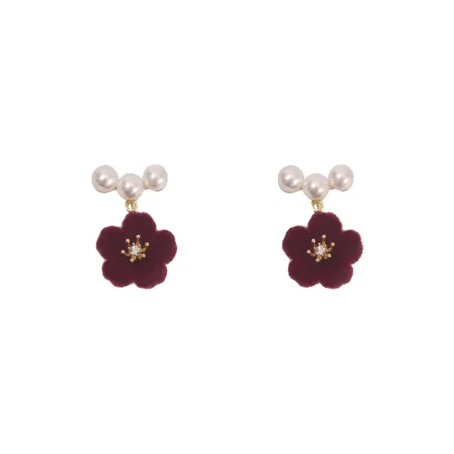 YICAN Shell Pearl Stud Earrings Women's