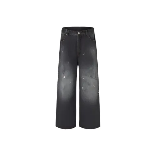 WPOOLL Черный Серый Цвет Унисекс Джинсы