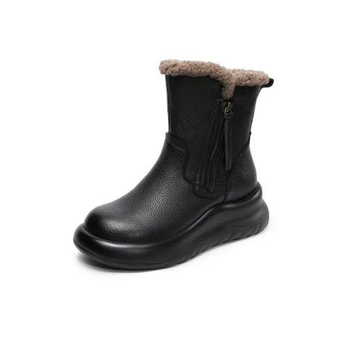 H2 Платформа Утолщенная и с флисовой подкладкой Женская обувь Сноубутсы Женские