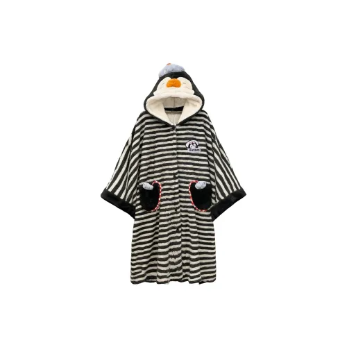 UYH Черно-белые полосы Пингвин Плащ Женские Банные халаты