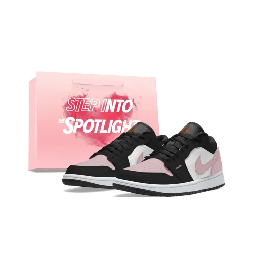 Jordan Air Jordan 1 Устойчивые к истиранию Низкие Кроссовки для скейтбординга Женские Сладкий Розовый