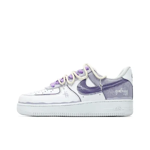 Nike Air Force 1 Устойчивые к истиранию Низкие Кроссовки для скейтбординга Мужские Белые Фиолетовые