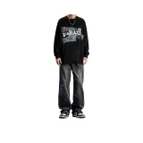 Чёрный с длинным рукавом + винтажный синий K109 джинсы [2 упаковки]