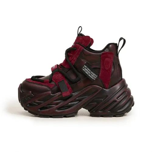 MILANLIANGE Амортизация устойчивость к истиранию противоскользящие высокий топ кроссовки с толстой подошвой женские