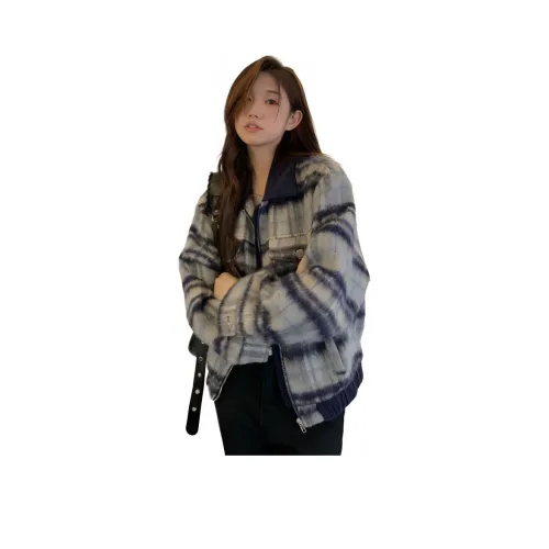 WICK BUEN Синий с Белой Надпись Женские Куртки