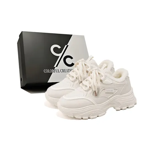 Colorful Creations Термический Увеличивающий Высоту Легкий Противоскользящий Низкий Топ Кроссовки с Подошвой Женские