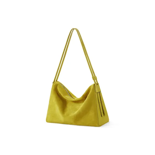 FOFO Замша Сумка на плечо Стандартная Женская Горчично-желтая