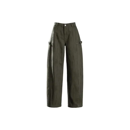 NINIUWOKU Армейский зеленый с принтом женские джинсы