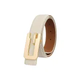 Золотая пряжка + белый ремень