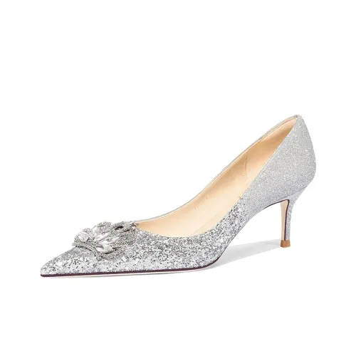 Holy Rose Узкий каблук Памятный Высокие каблуки Women's Silver Сверкающий страз Корона