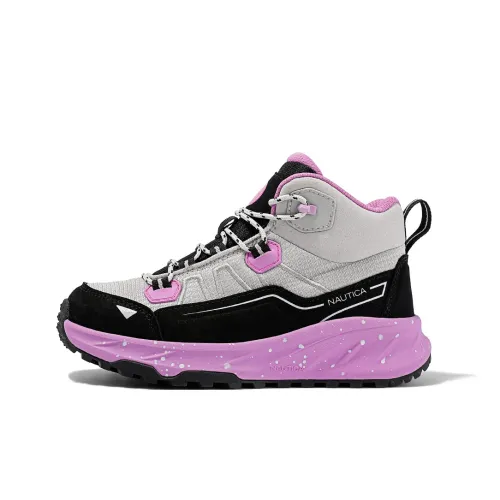 Nautica Высокий Топ Детская Туристическая Обувь Светло-Серый Черный Унисекс